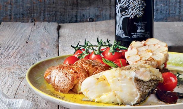 Bacalhau confitado em azeite