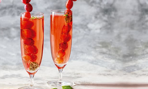 Cocktail de espumante rosé