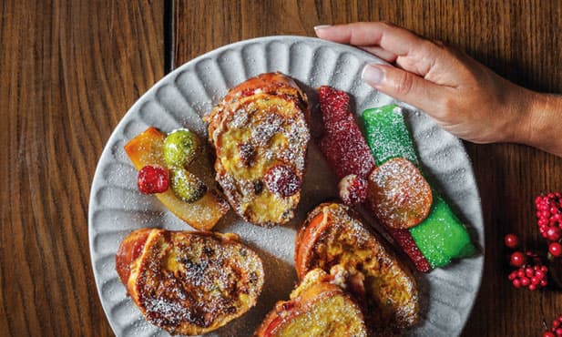 Rabanadas de bolo-rei com compota de...