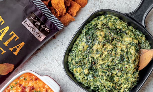 Dip de espinafres e queijo
