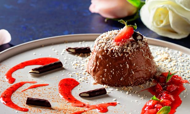 Panacota de chocolate com malagueta