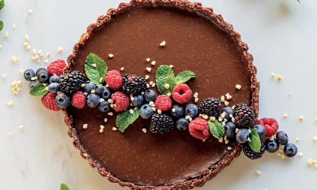 Tarte de chocolate com frutos...