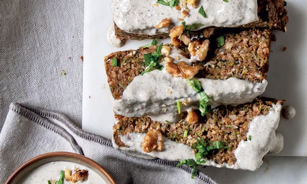 Rolo de lentilhas e vegetais com...
