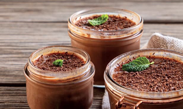 Panacota de chocolate e menta