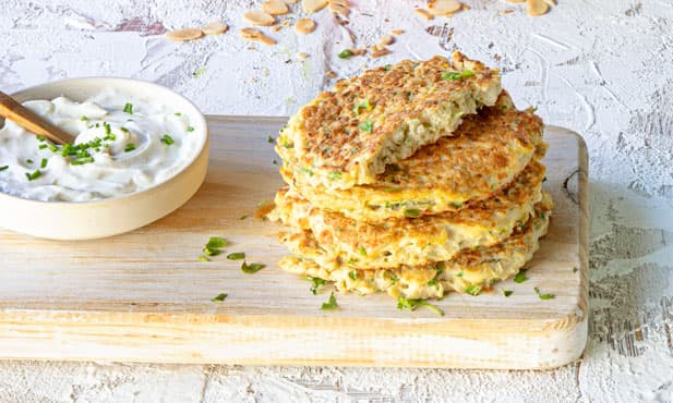 Pataniscas vegetarianas de couve-flor