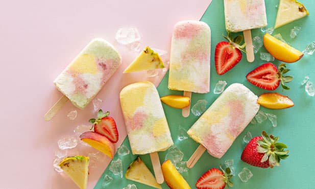 Gelados de tutti-frutti
