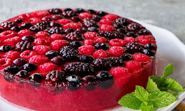 Sobremesa de frutos vermelhos