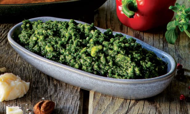 Pesto de coentros e rúcula selvagem