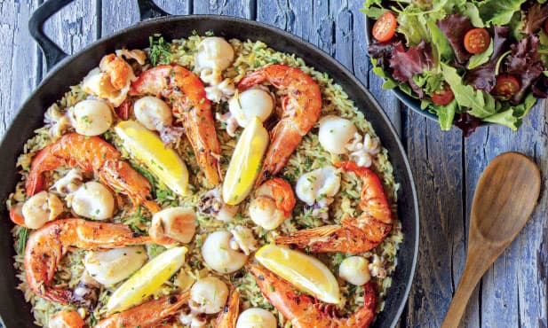 Arroz de marisco com camarão selvagem