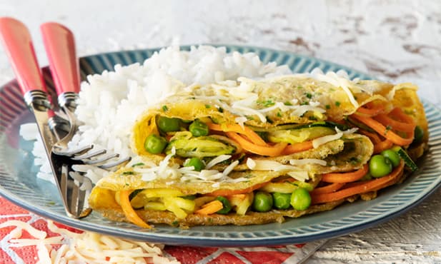 Crepes de ovo mexido