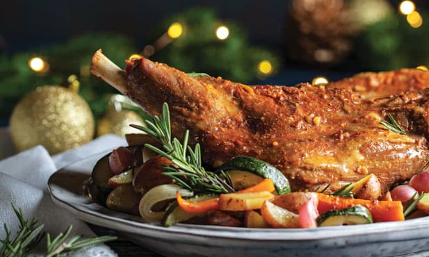Cabrito no forno com alecrim e laranja