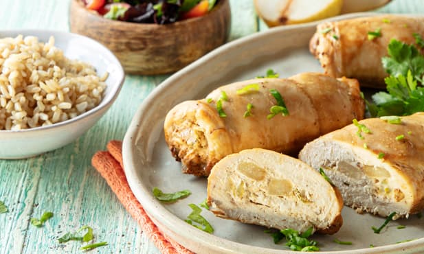 Rolinhos de frango recheados