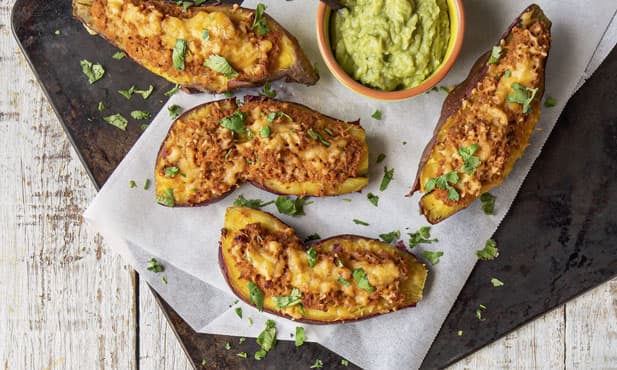 Batata-doce recheada com carne