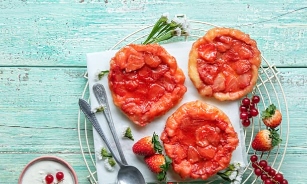 Mini-tartes tatin de morango