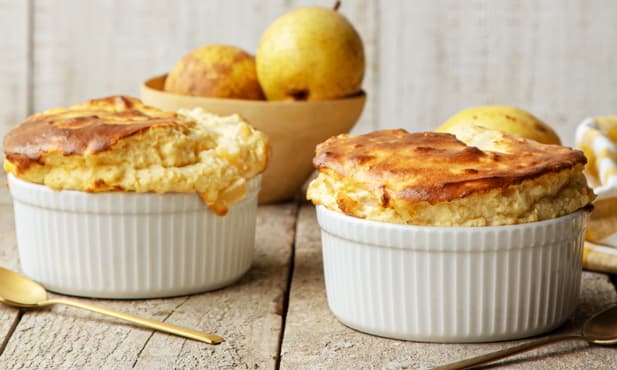 Soufflé de pera Rocha