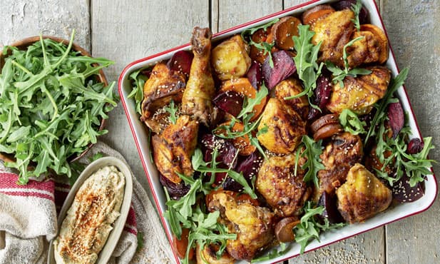 Frango oriental com batata-doce