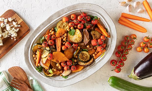 Salada de vegetais assados